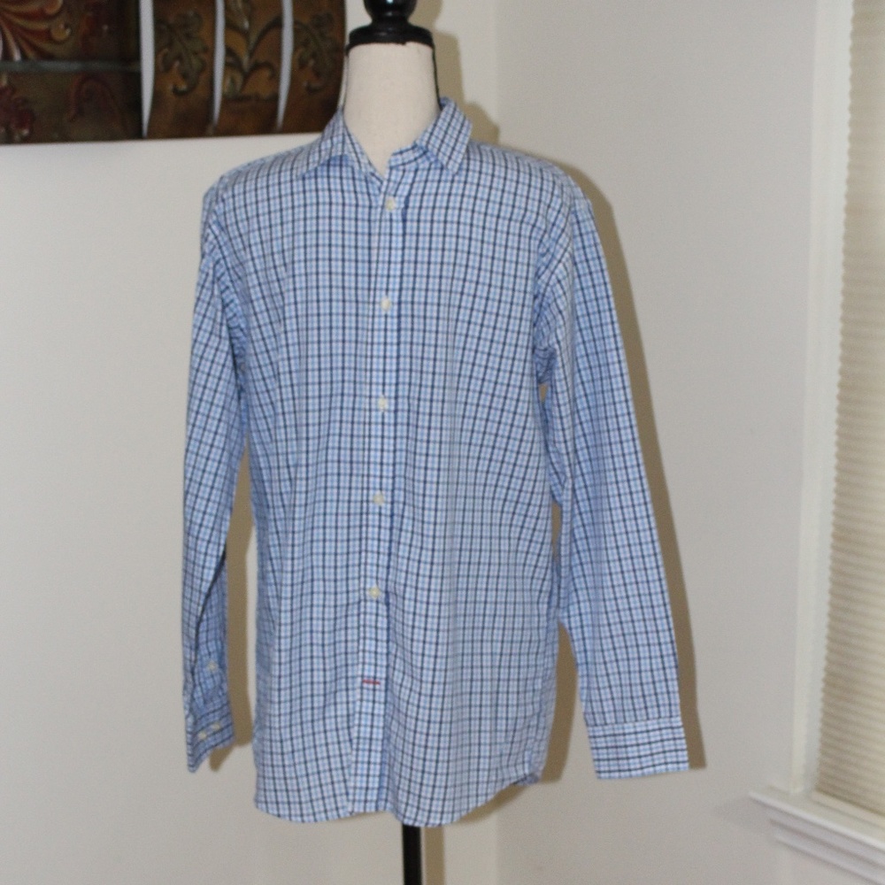 Tommy Hilfiger, blue gingham  button down long sleeve shirt  Y20. ......
